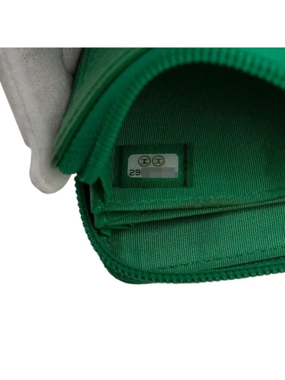 Chanel CC Logo Boy Coin Purse Green Caviar Leather - Picture 6 of 7